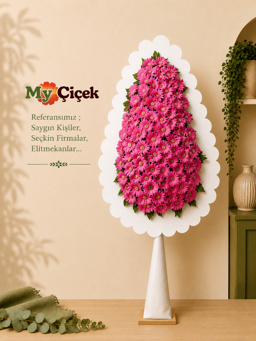 Duvak ( Pembe Gerberalı )